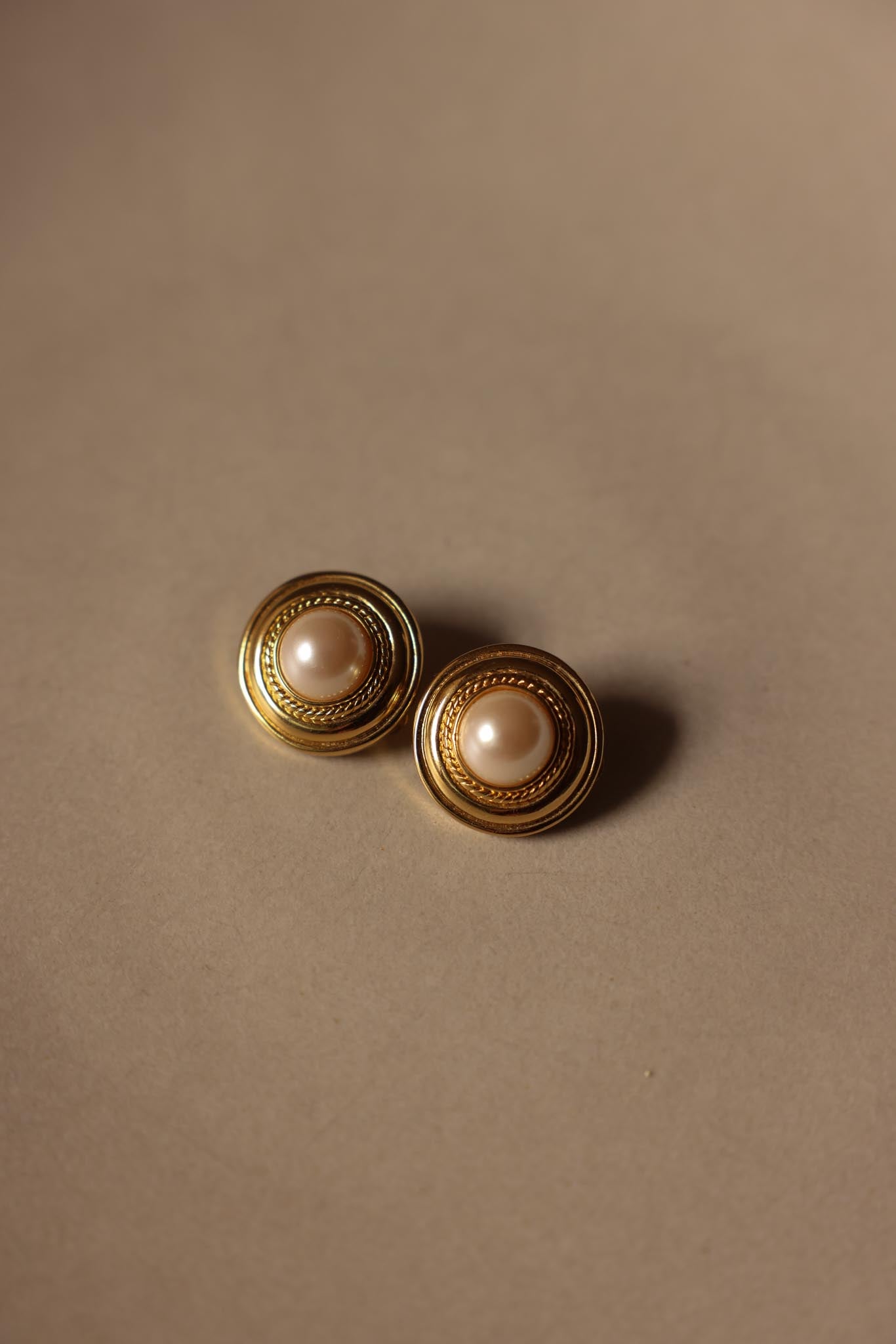 Gold-Tone Faux Pearl Clip-On Earrings