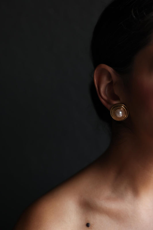 Gold-Tone Faux Pearl Clip-On Earrings