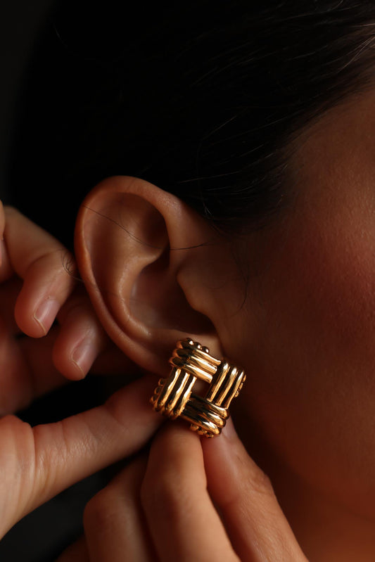Gold-Tone Textured Earrings