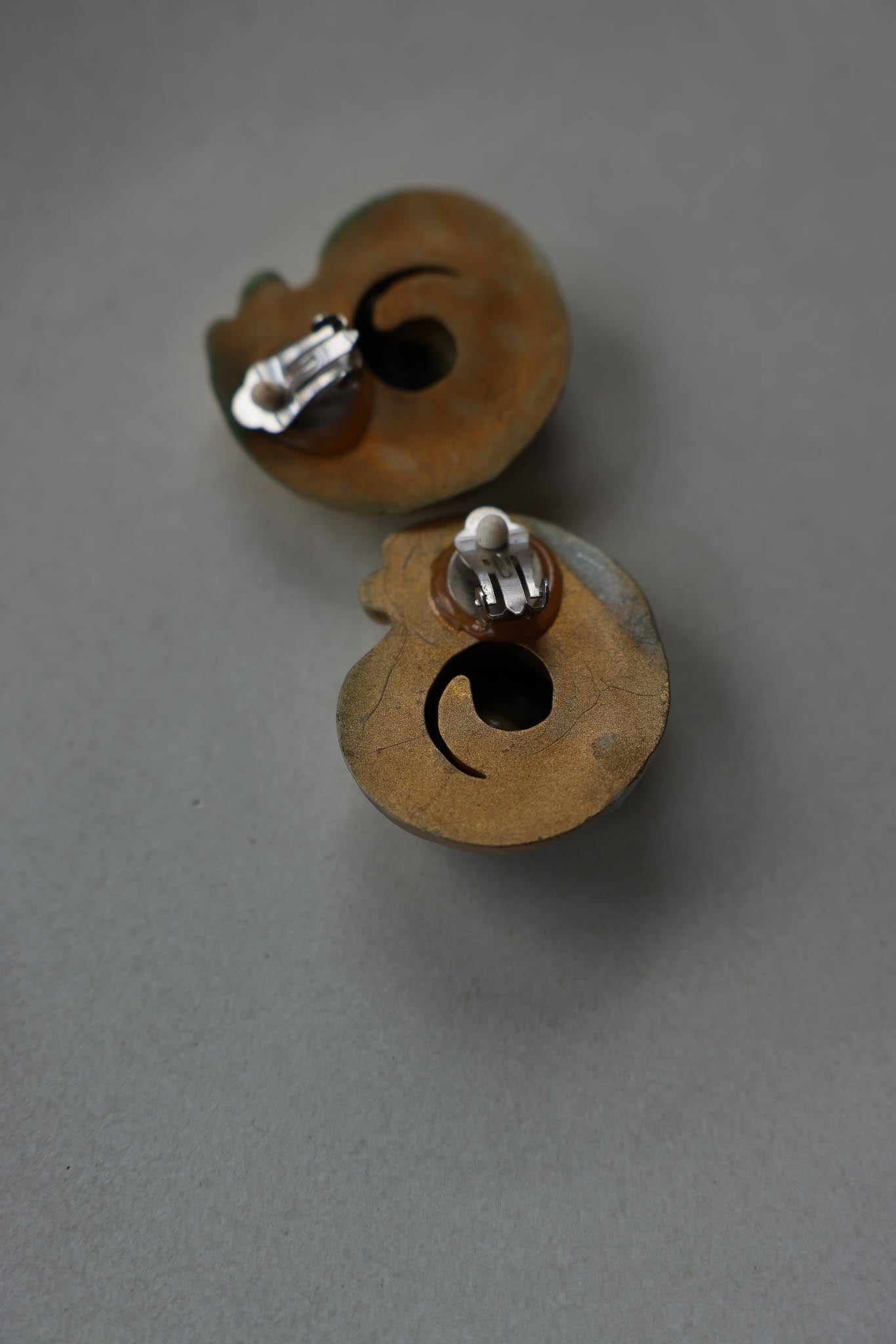 Midnight Swirl Clip-On Earrings|Vintage Baazaar 