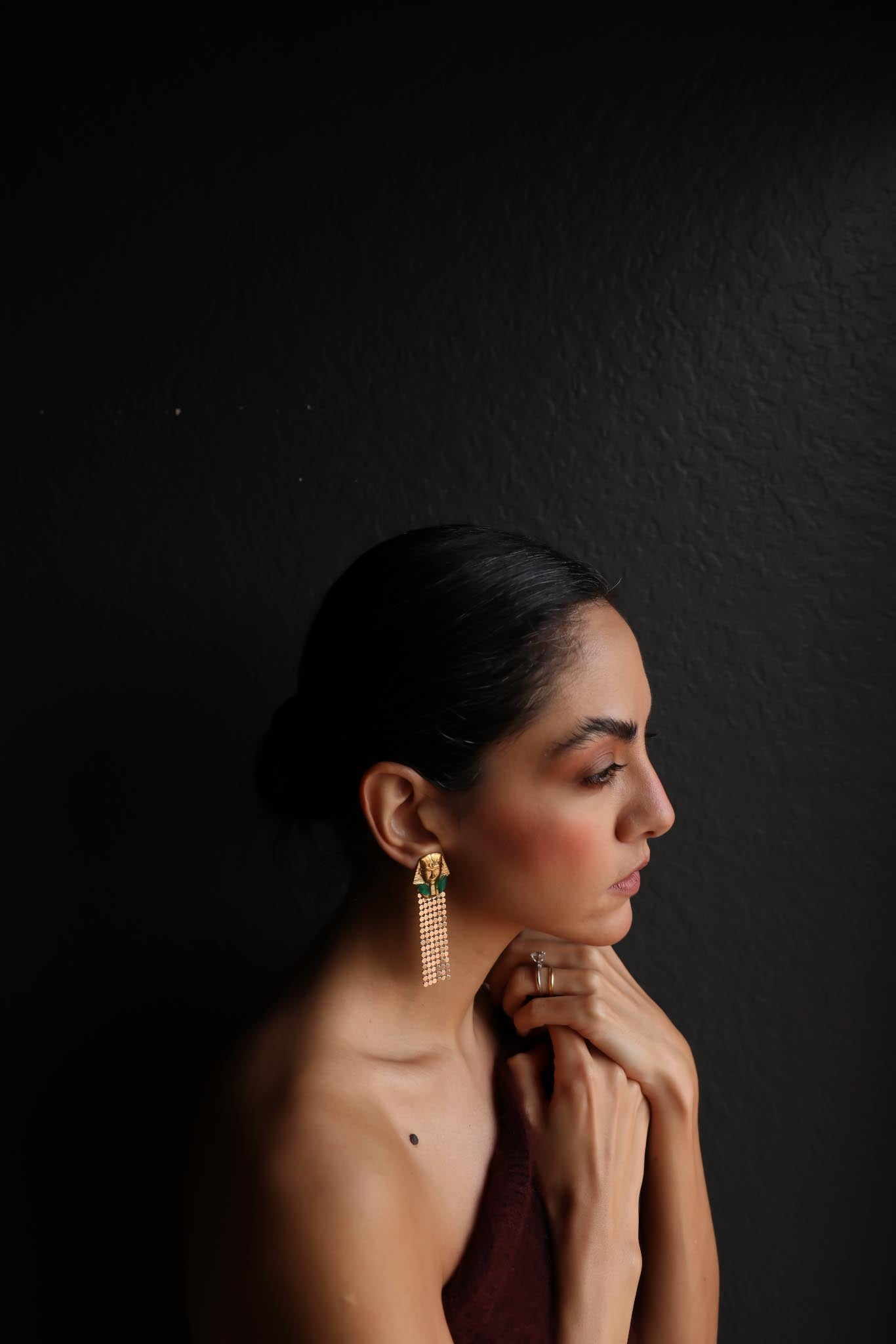 Pharaoh Cascade Dangle Earrings|Vintage Baazaar 