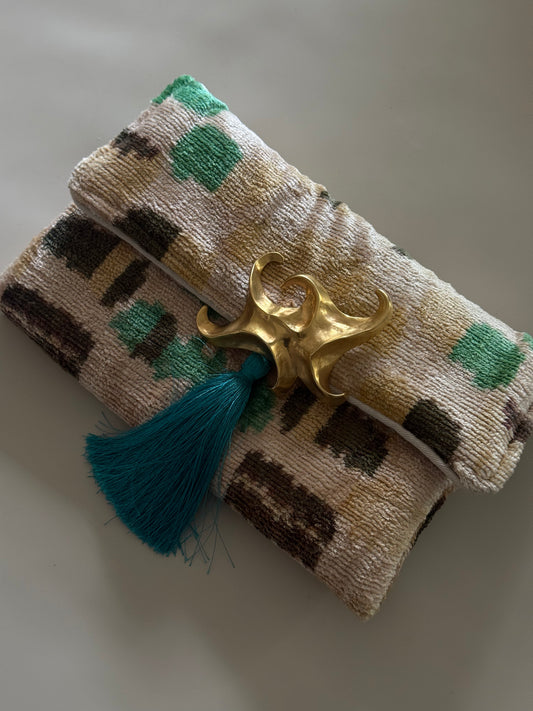 Handwoven Velvet Silk Tassel Clutch