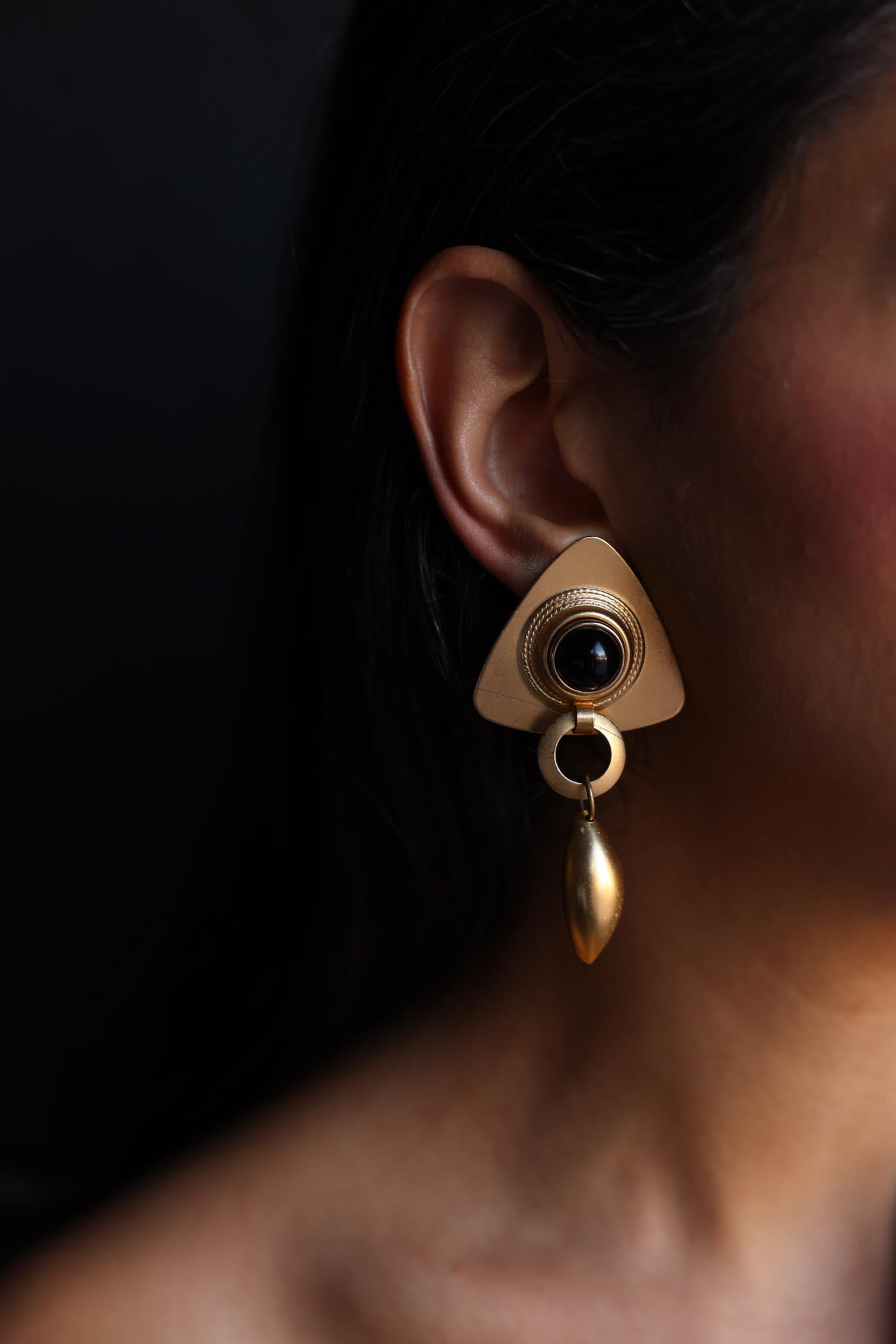 Orbit Drop Clip-On Earrings|Vintage Baazaar 
