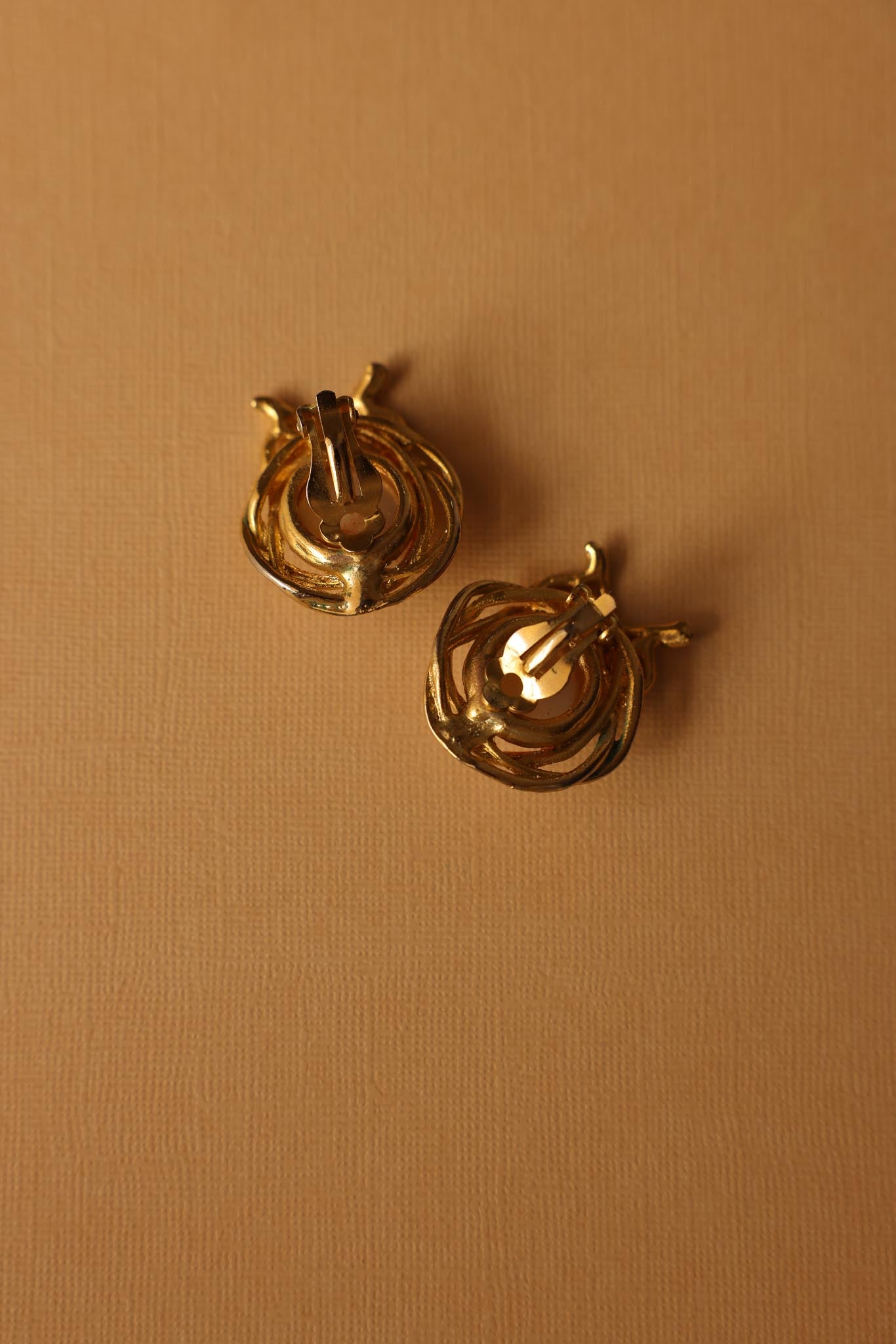 Bow-Topped Clip-On Earrings with Faux Pearls|Vintage Baazaar 