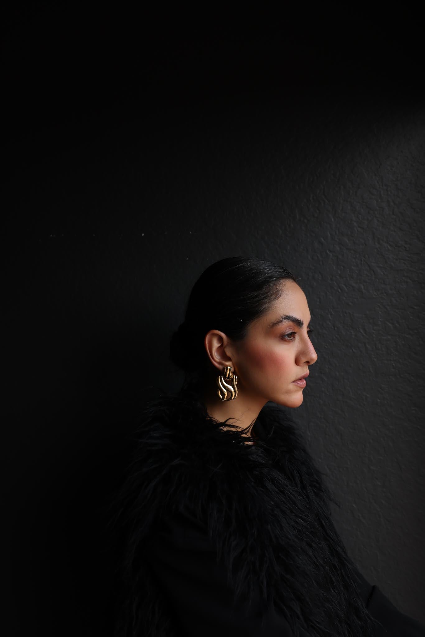 Golden Flame Statement Earrings|Vintage Baazaar 