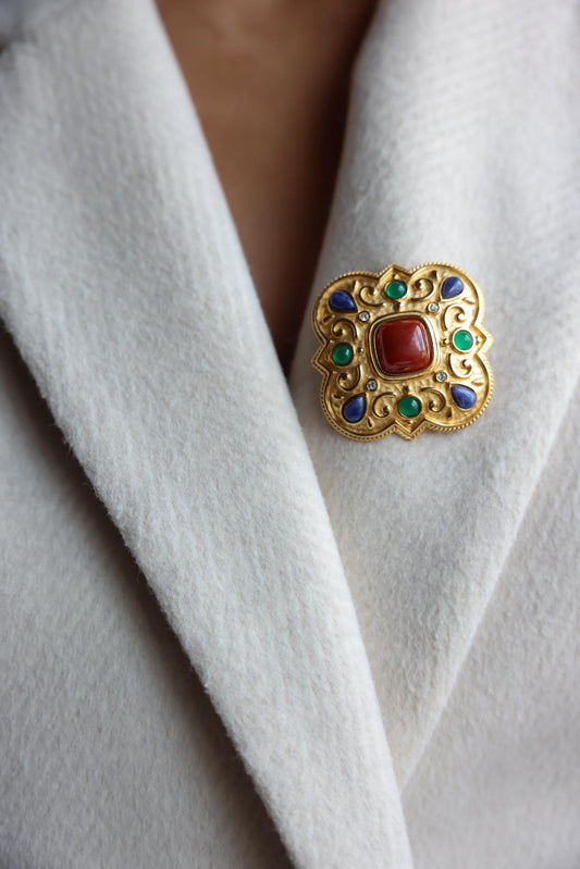 Moorish Gemstone Brooch|Vintage Baazaar 