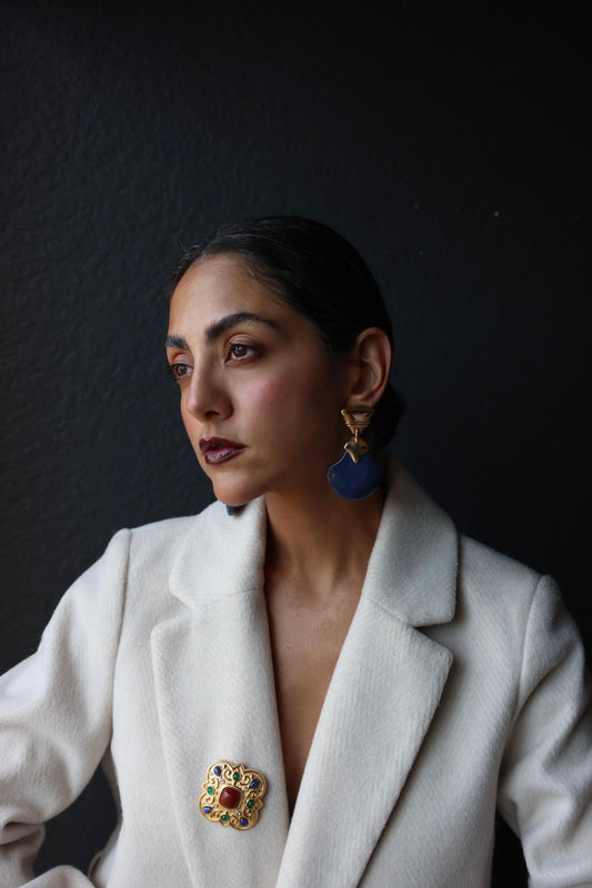 Blue Moon Deco Earrings|Vintage Baazaar 