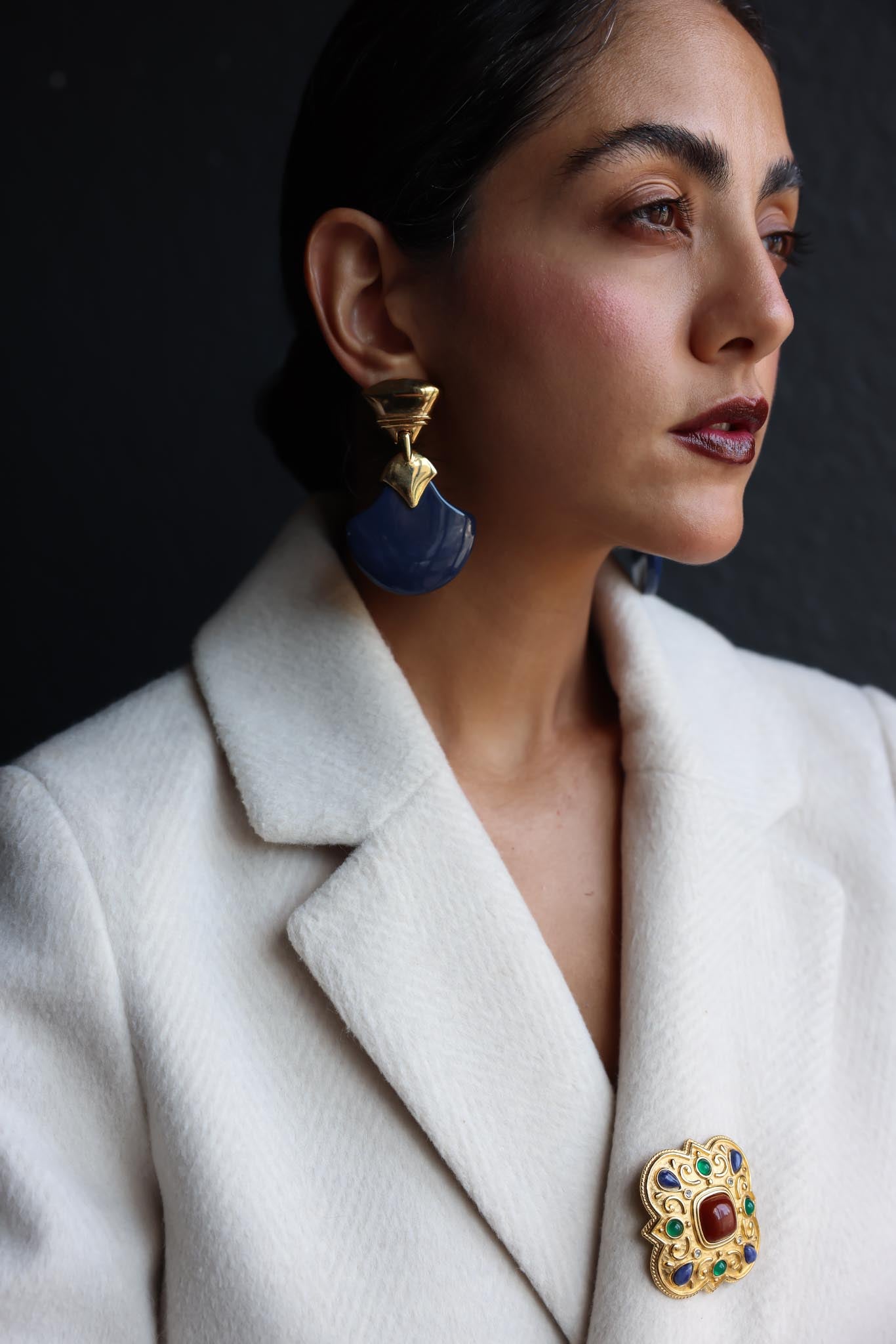 Blue Moon Deco Earrings|Vintage Baazaar 