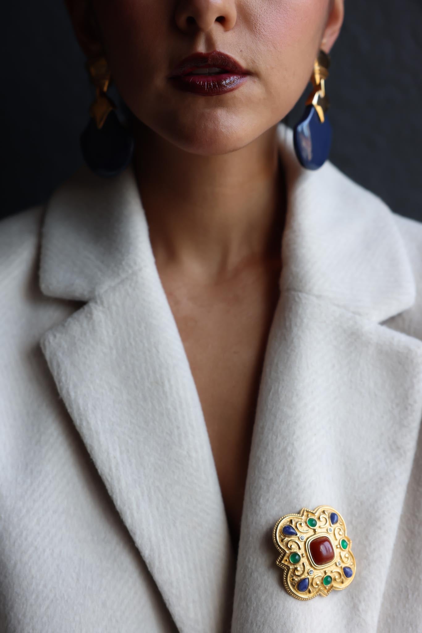 Blue Moon Deco Earrings|Vintage Baazaar 