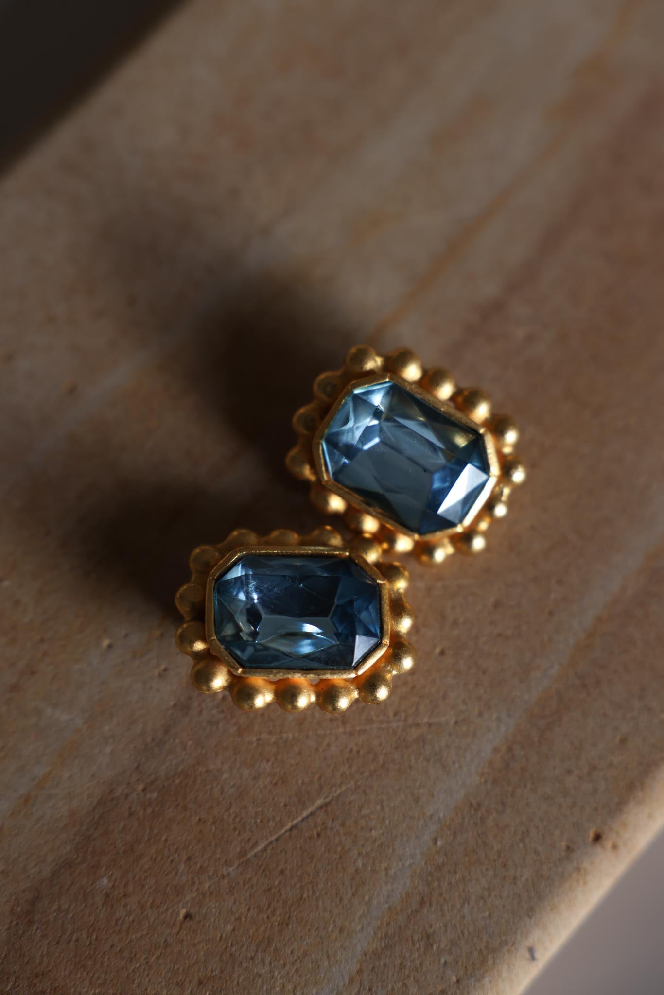 Blue Ember Frame Earrings|Vintage Baazaar 