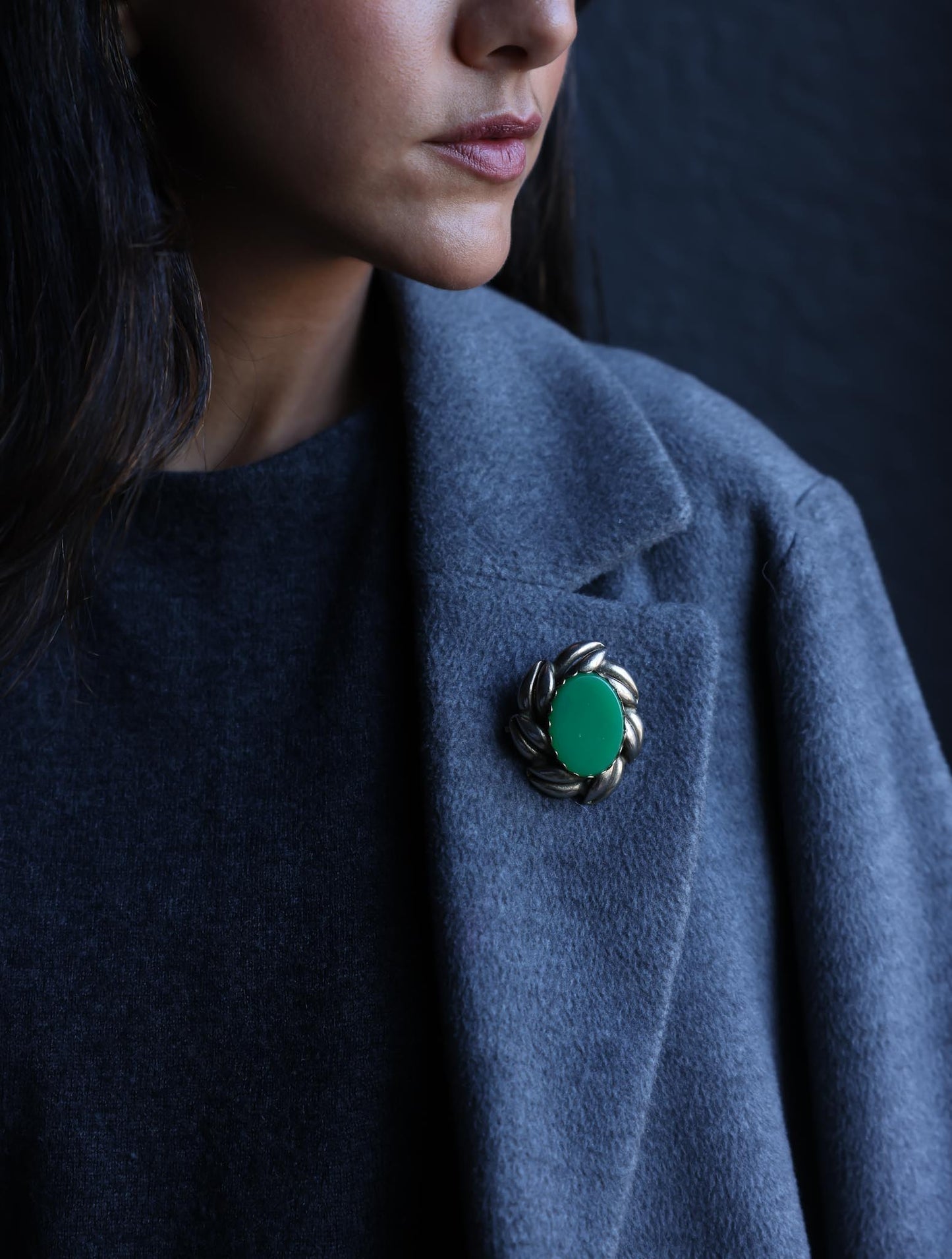 Verdant Petal Brooch|Vintage Baazaar 