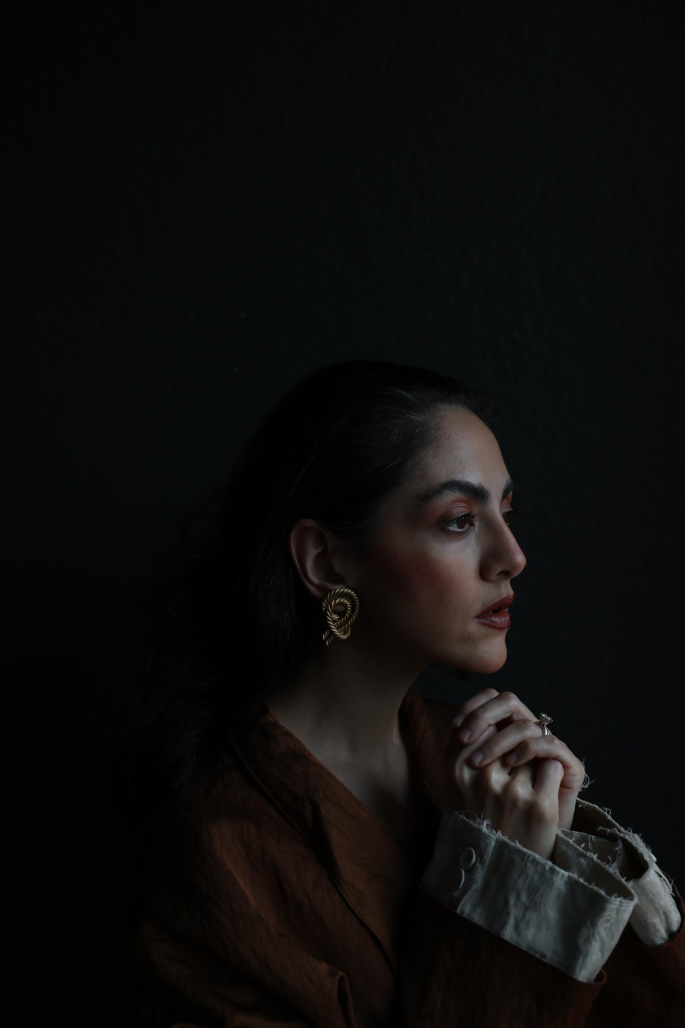 Gold Plated Twisted Rope Clip-On Earrings