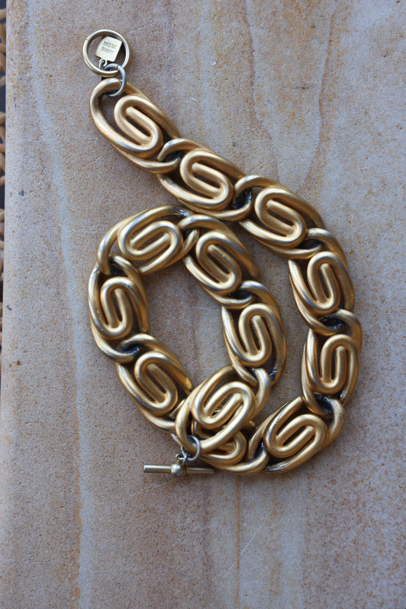 Vintage Matte Gold Chunky Collar Necklace Anne Klein|Vintage Baazaar 