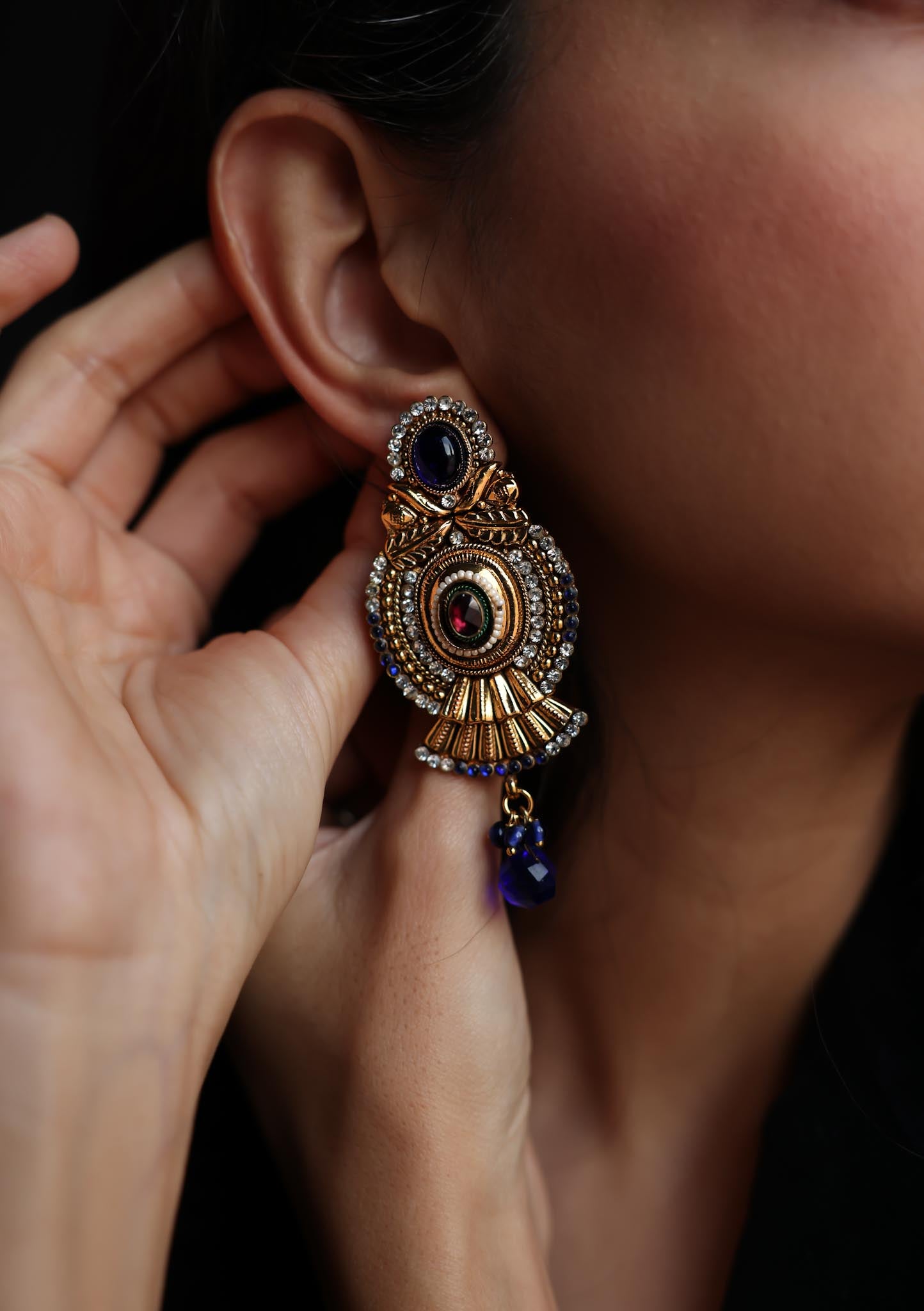 Imperial Jewel Drop Earrings|Vintage Baazaar 