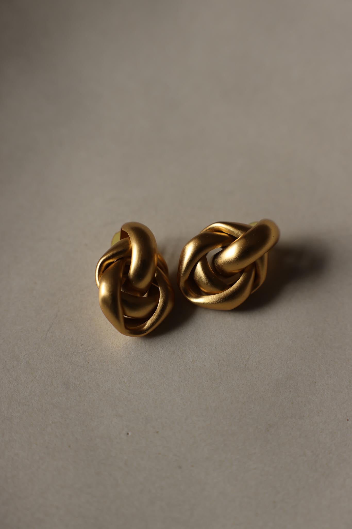 Brushed Gold Knot Statement Earrings|Vintage Baazaar 