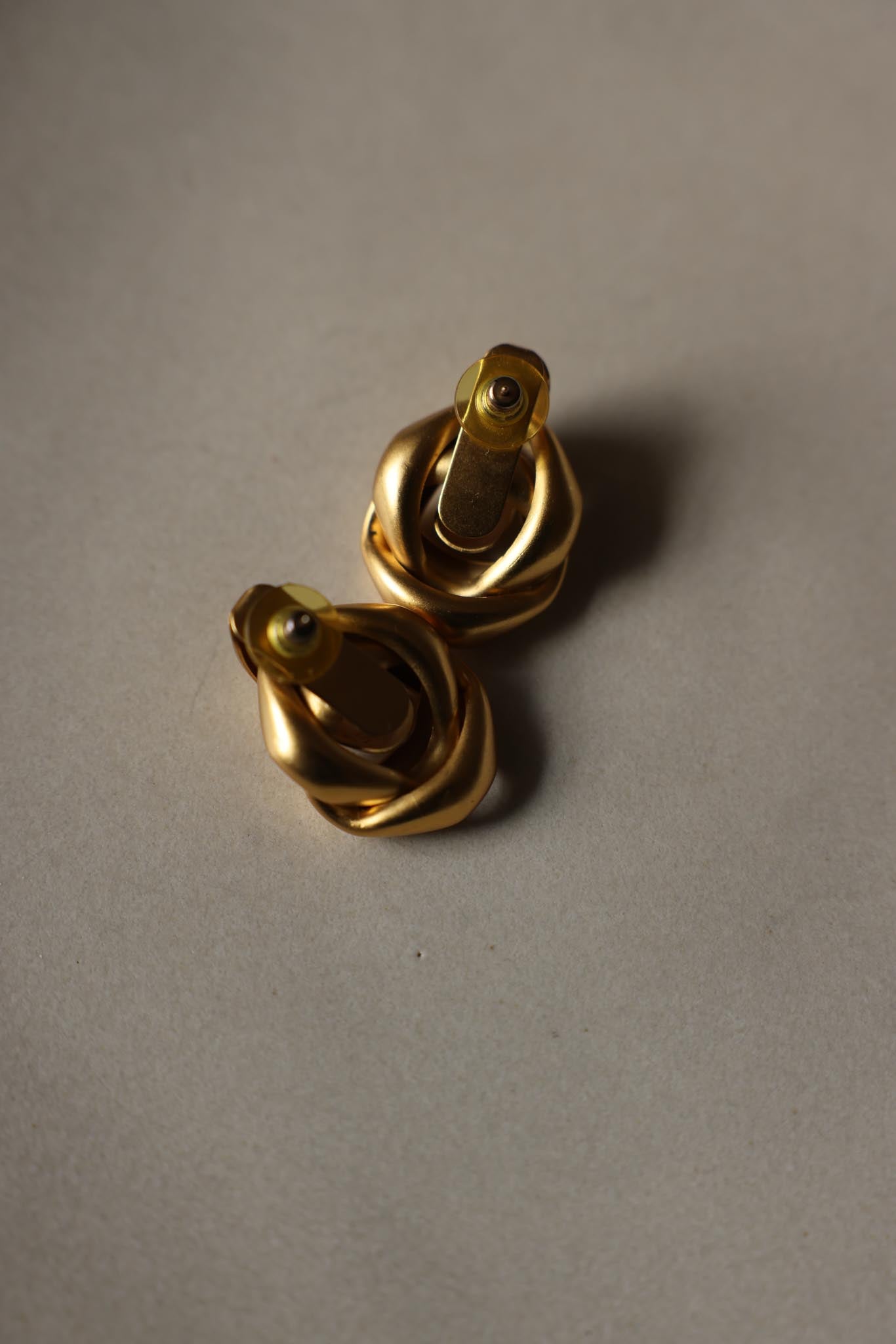 Brushed Gold Knot Statement Earrings|Vintage Baazaar 