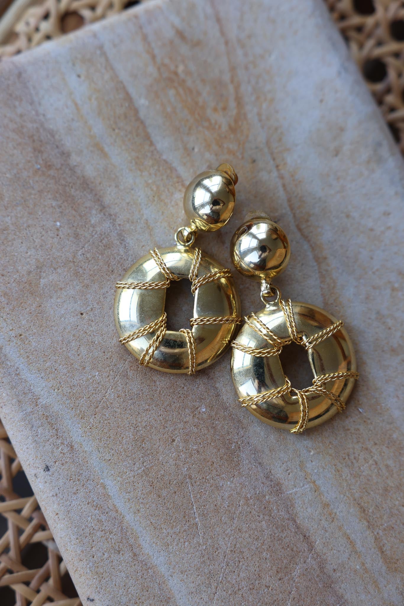 Golden Nautical Hoop Earrings|Vintage Baazaar 