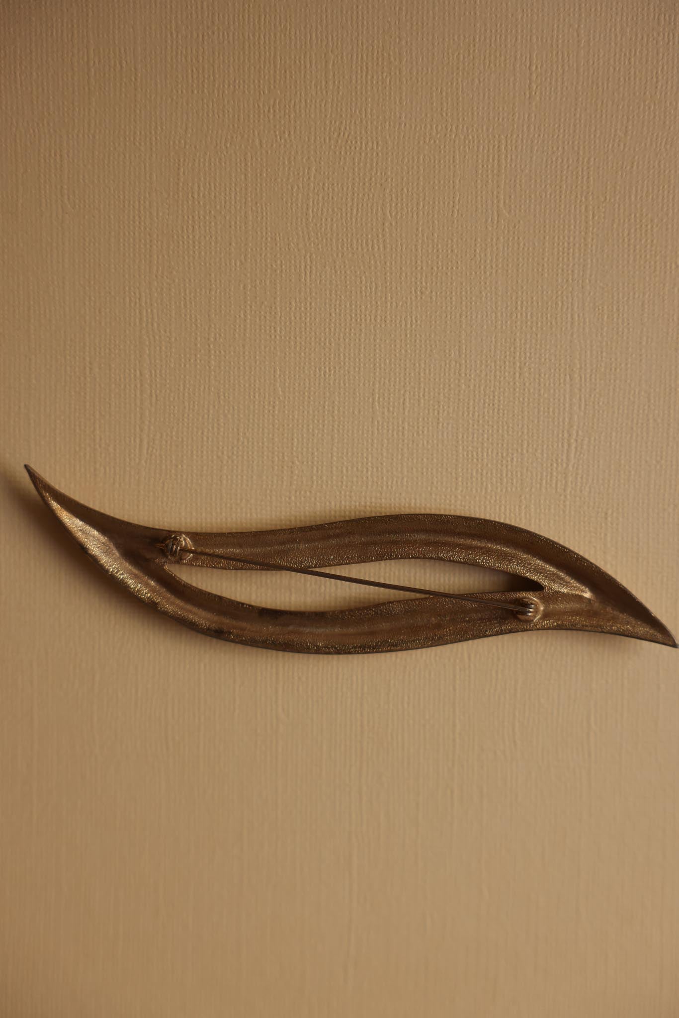 Sculptural Flame-Form Gold Brooch|Vintage Baazaar 