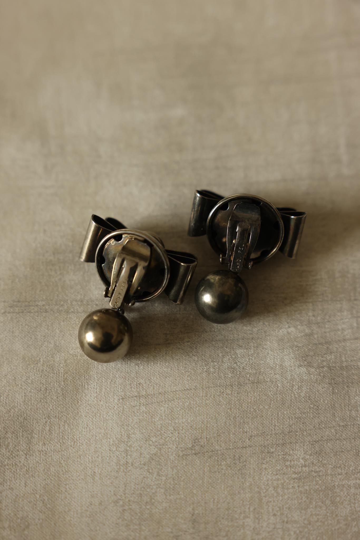 Marcy Feld Silver-Tone Bow Clip-On Earrings with Turquoise Accent