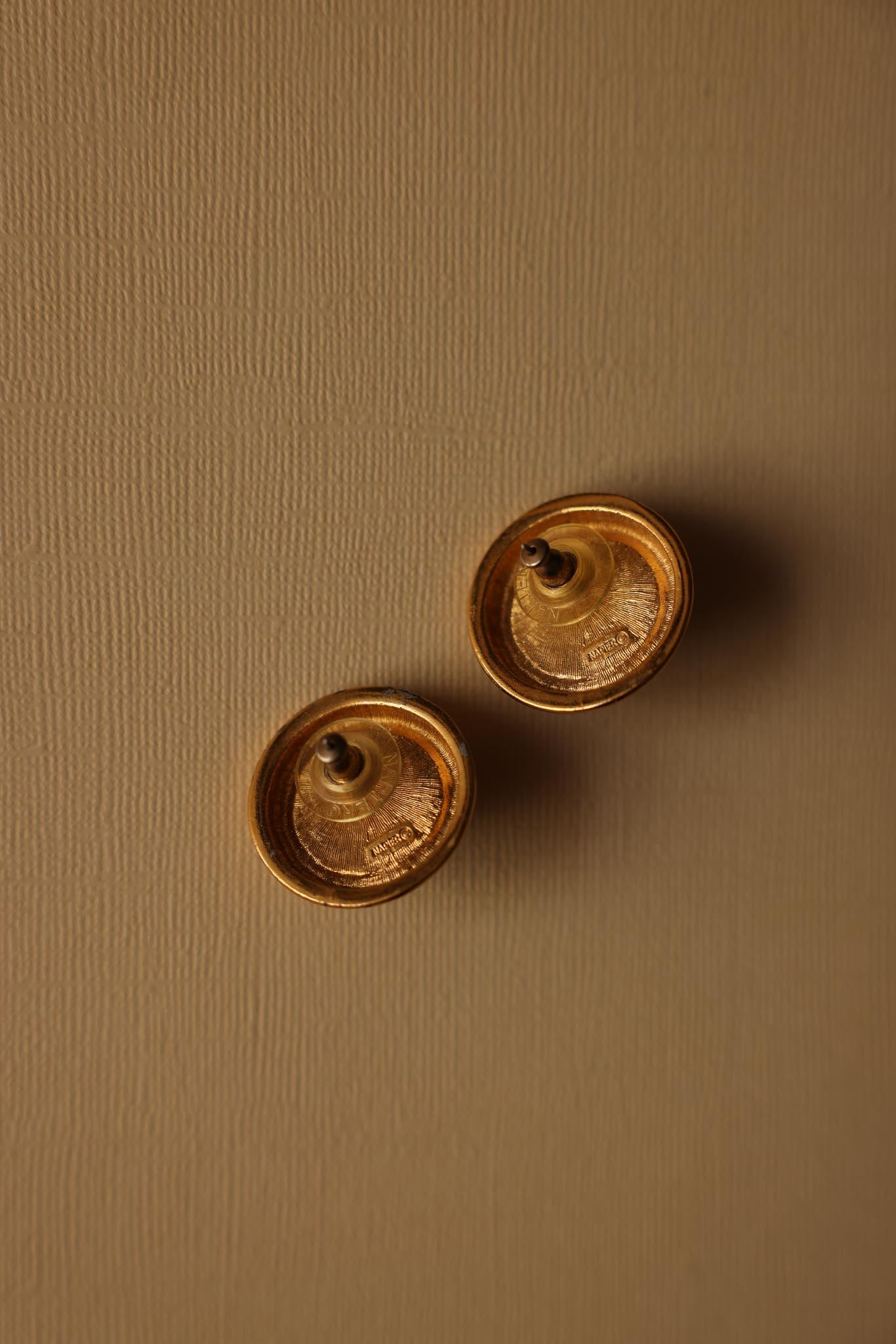 Napier Faux Pearl Brushed Gold Earrings|Vintage Baazaar 