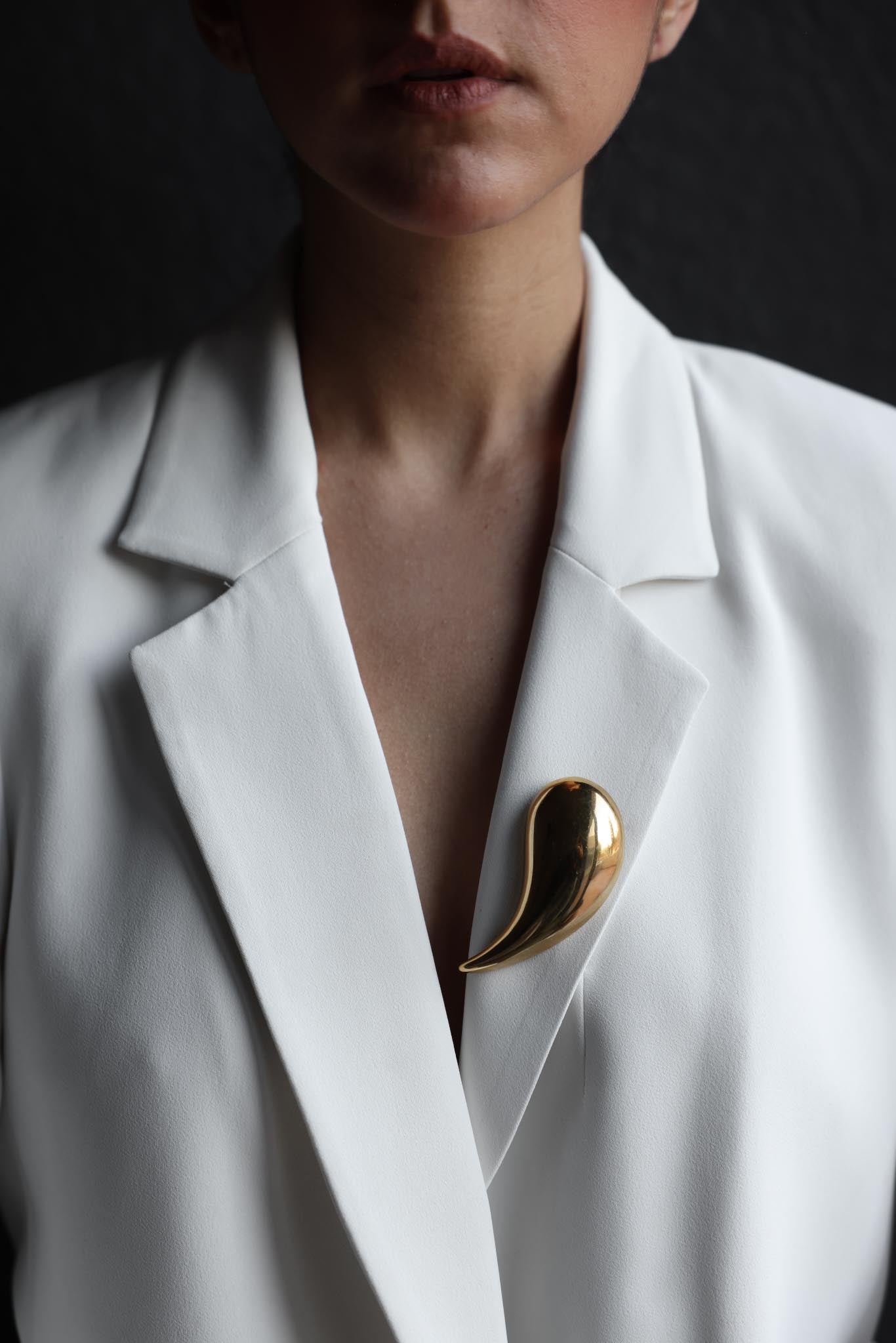 Givenchy Gold-Tone Teardrop Brooch