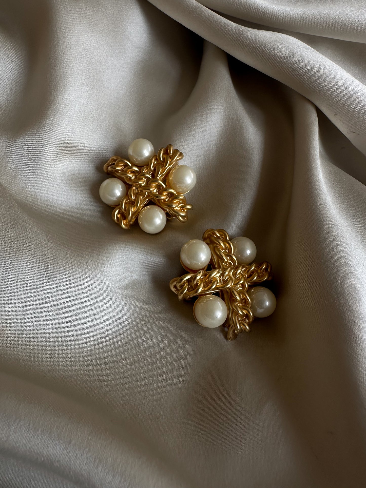 Pearl Cross Earrings|Vintage Baazaar 
