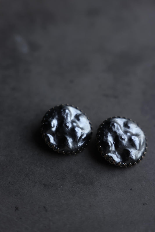 Gray Faux Pearl Dome Clip-On Earrings