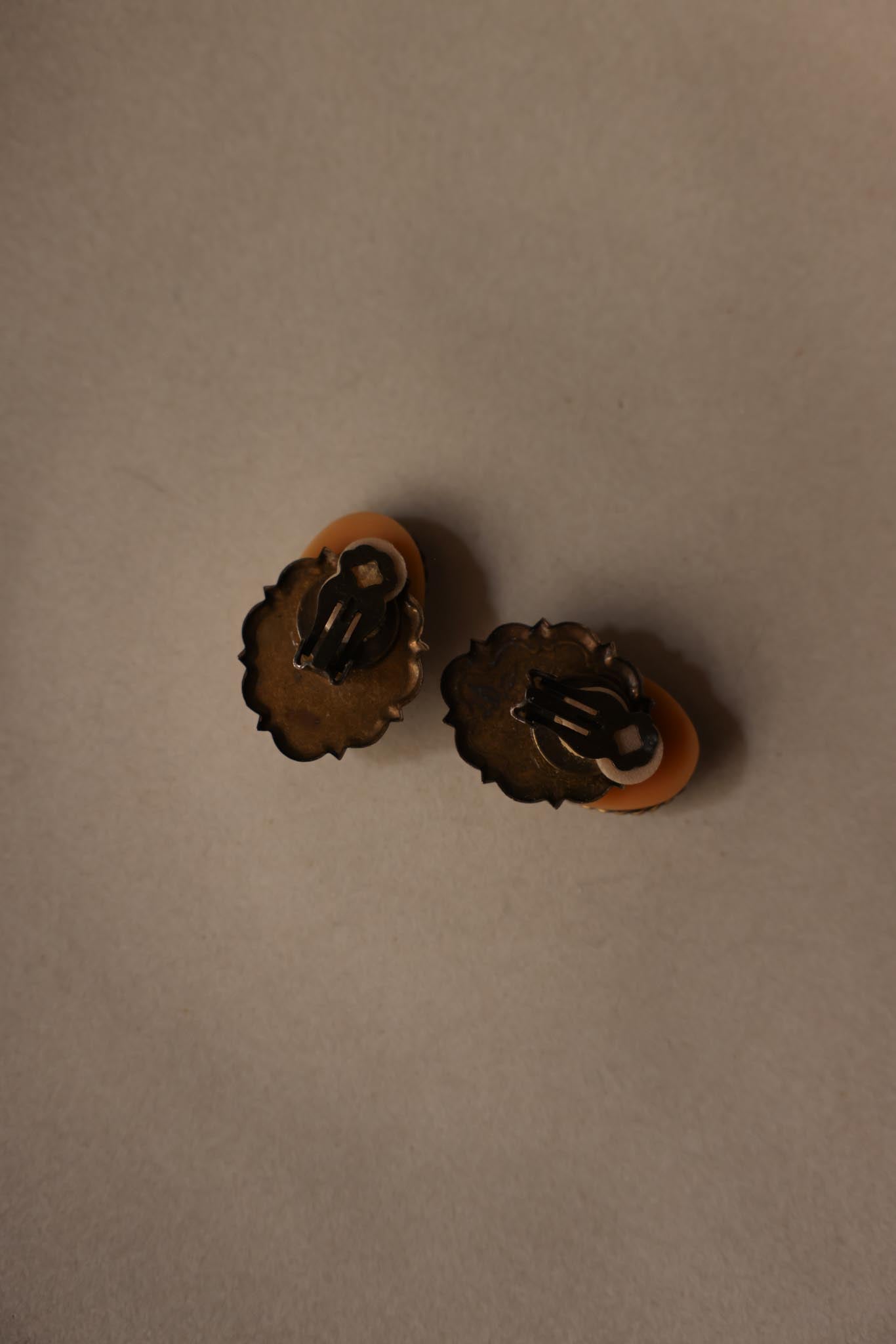 1930s Art Deco Mosaic Glass Clip-On Earrings