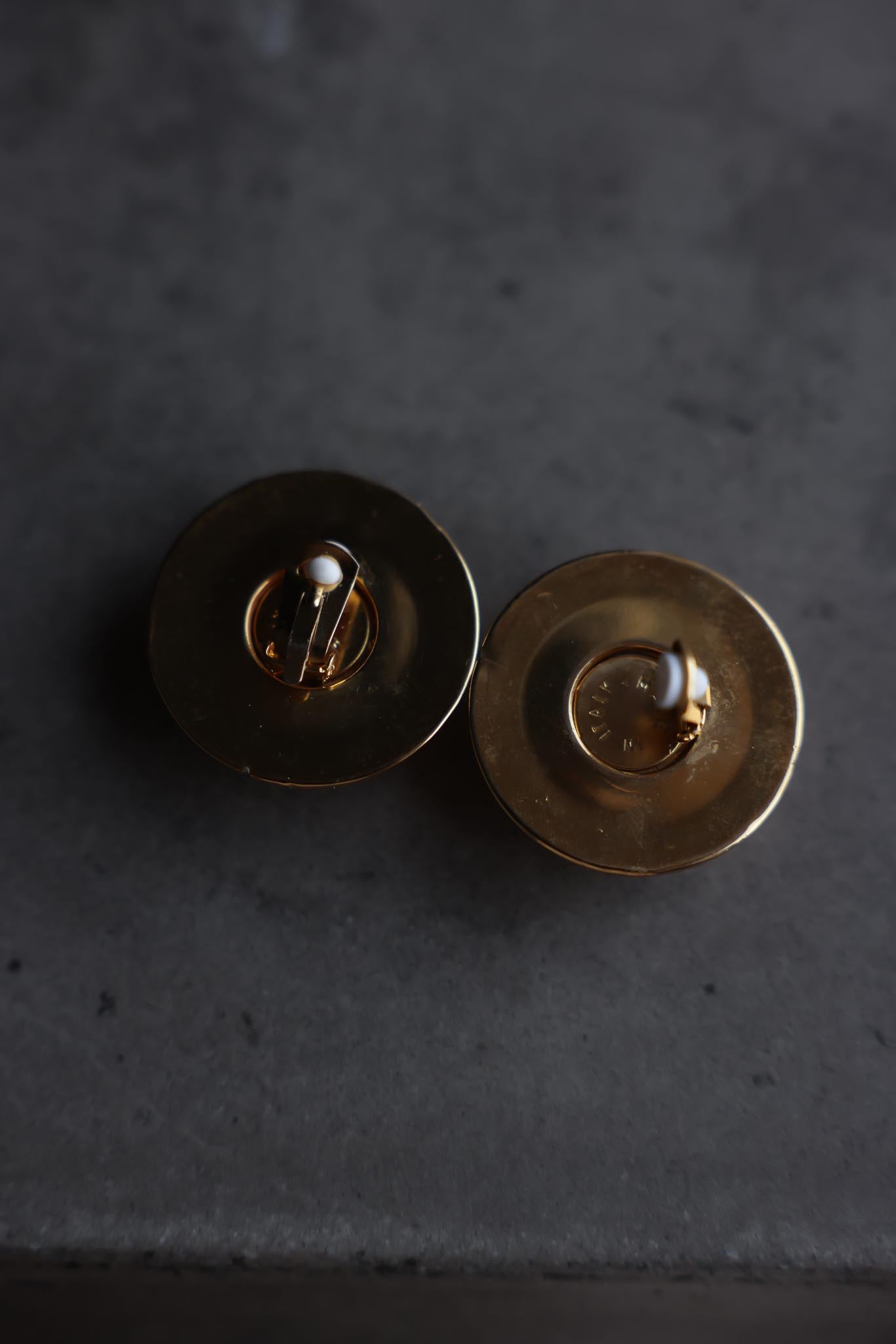 Italian Gold-Tone Amber Clip-On Earrings