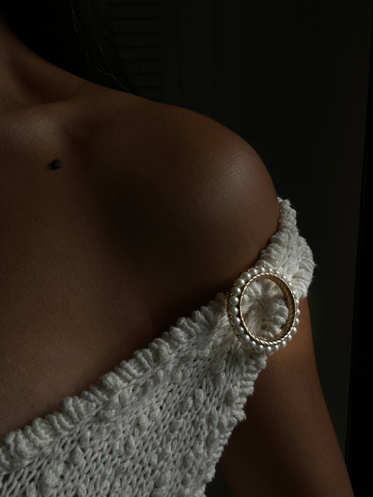 Trifari Pearl Halo Brooch|Vintage Baazaar 