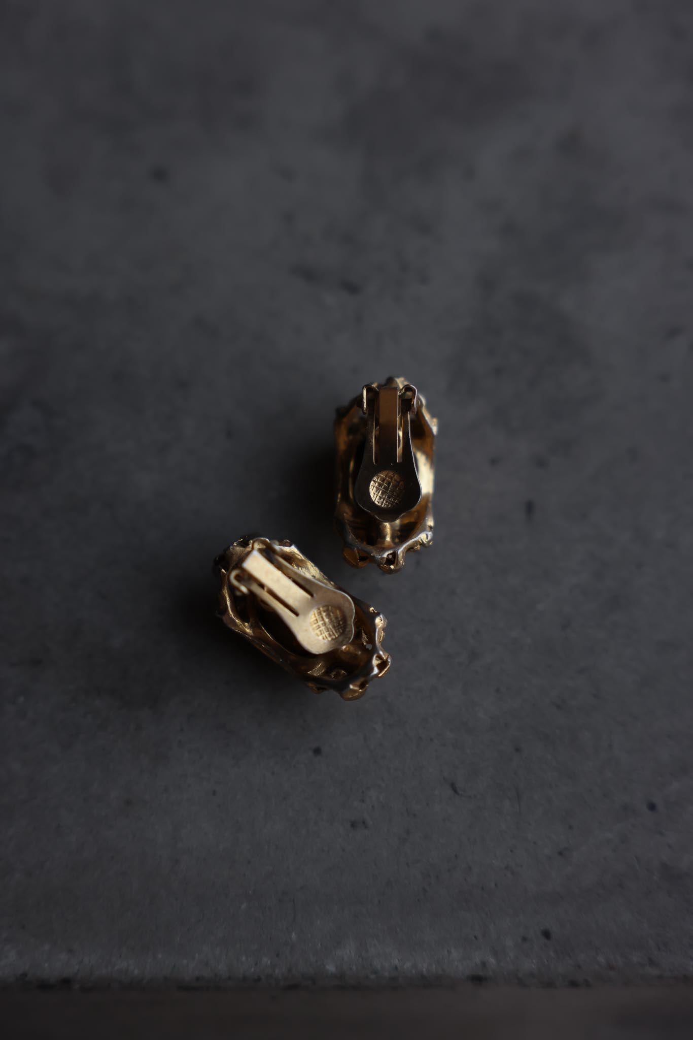 Gold-Tone Amber Glass Clip-On Earrings