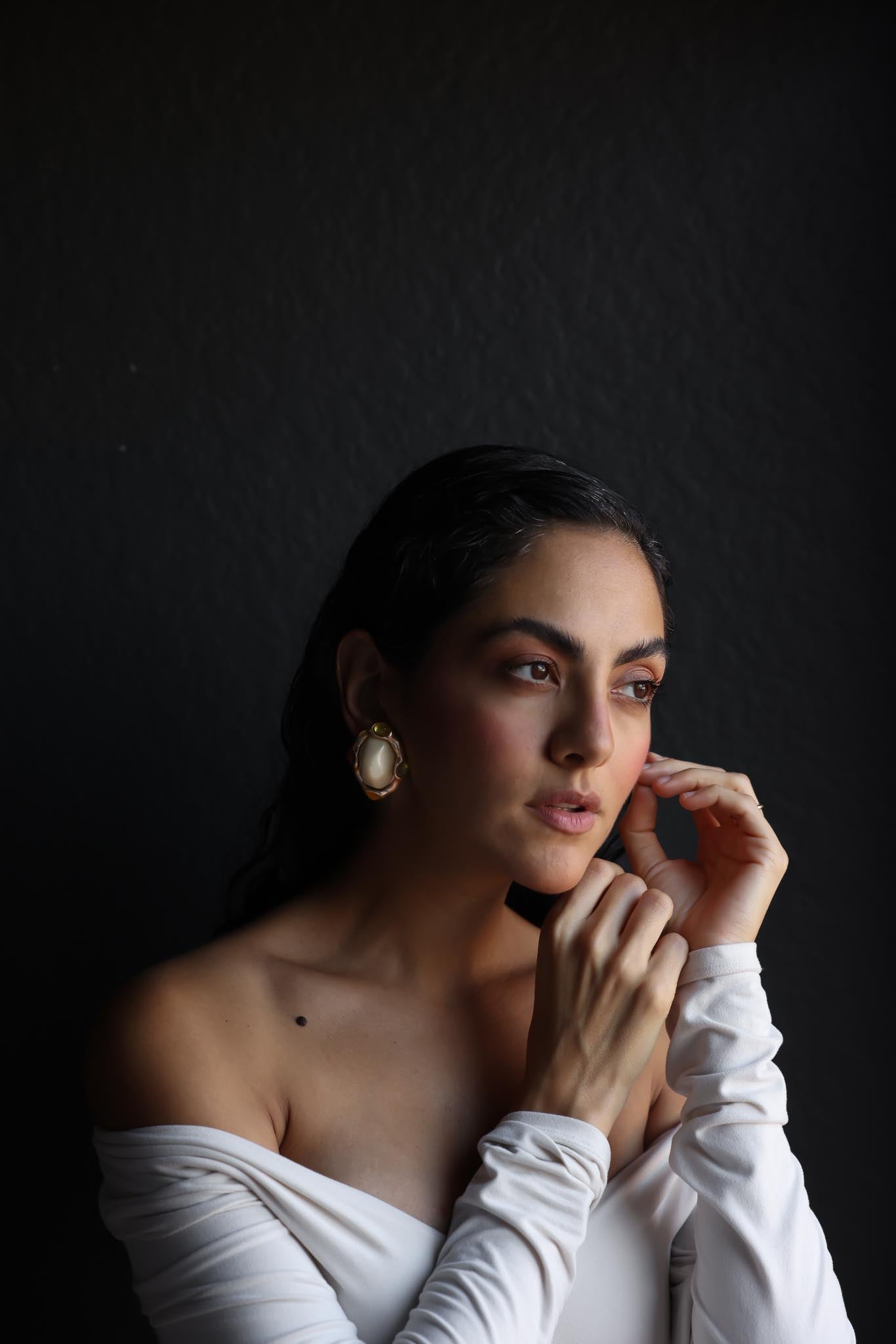 Matte Gold Clip-On Earrings with Multicolor Accents|Vintage Baazaar 