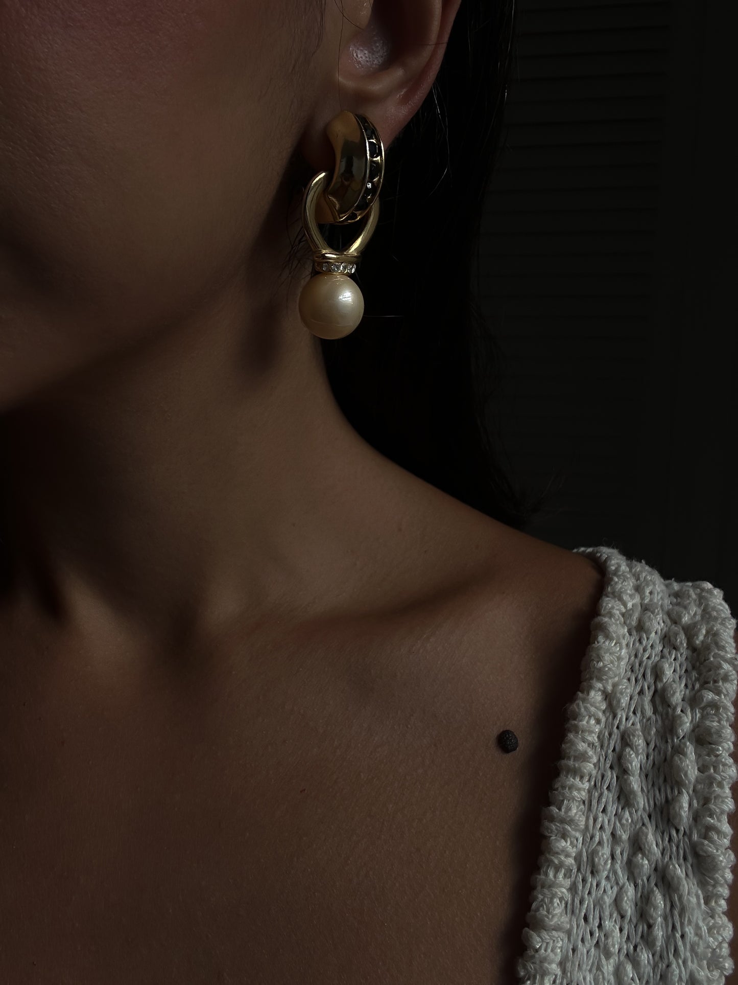 Midnight Pearl Earrings|Vintage Baazaar 