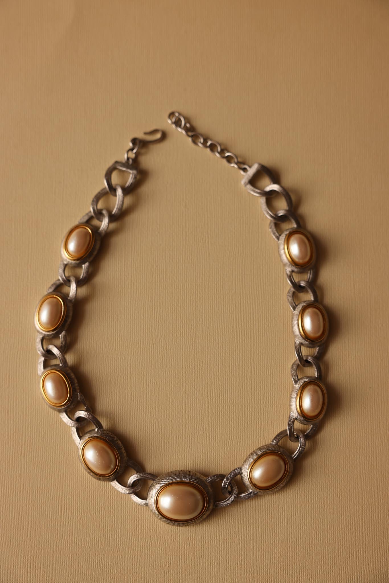 Monet Silver-Tone Faux Pearl Necklace|Vintage Baazaar 