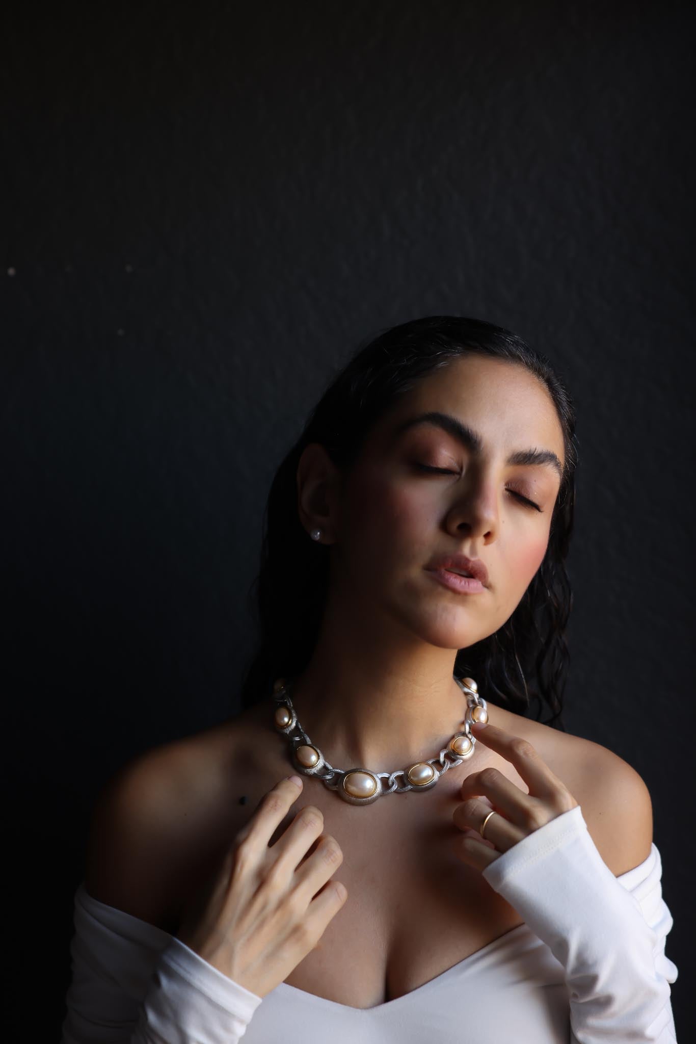 Monet Silver-Tone Faux Pearl Necklace|Vintage Baazaar 