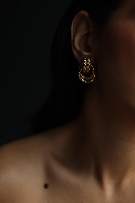 Gold-Tone Twisted Knot Clip-On Earrings