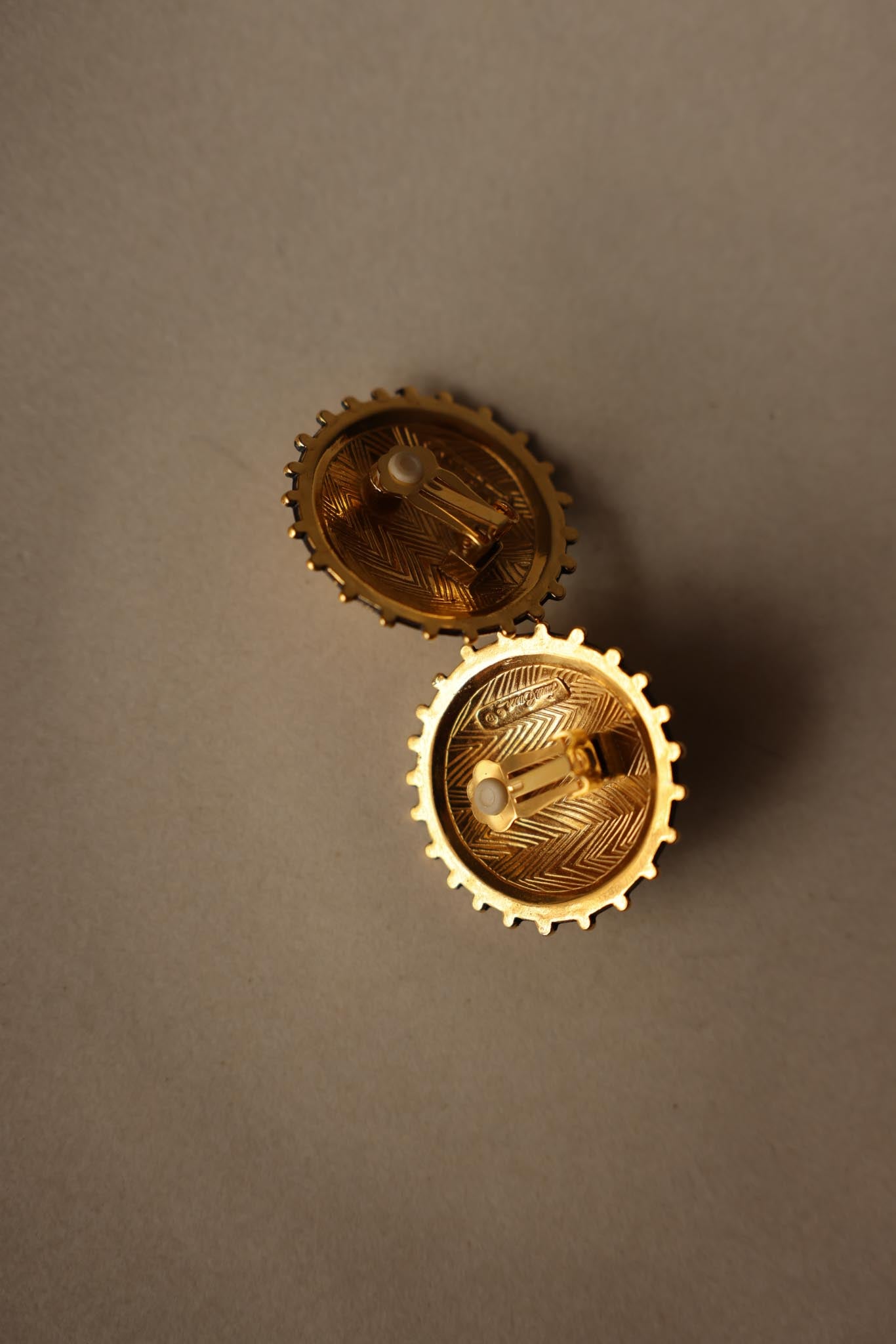 Laurel Burch Gold-Tone Round Clip-On Earrings