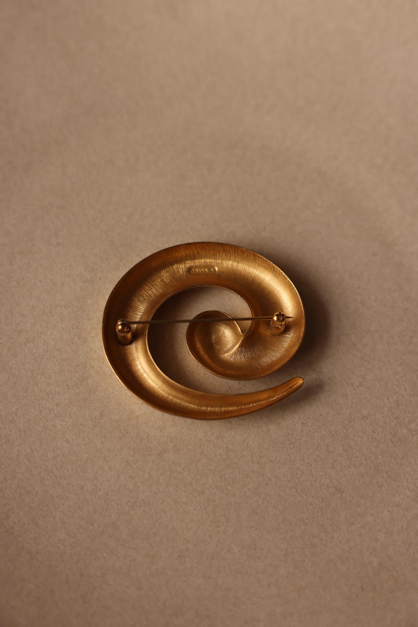 Monet Spiral Matte Gold Brooch|Vintage Baazaar 