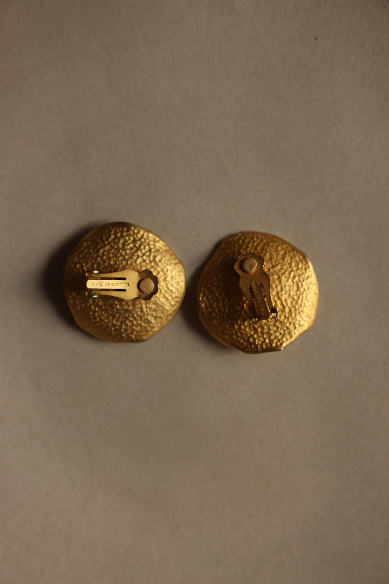 Norma Jean Gold Plated Clip-On Earrings|Vintage Baazaar 
