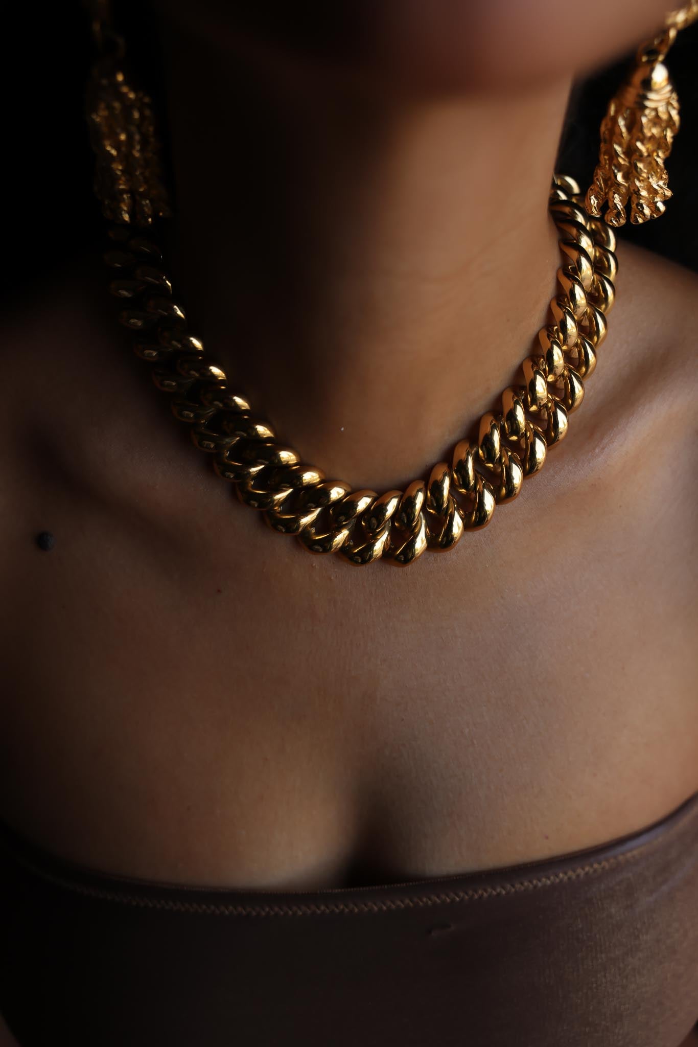 MONET Gold-Tone Chain Necklace|Vintage Baazaar 