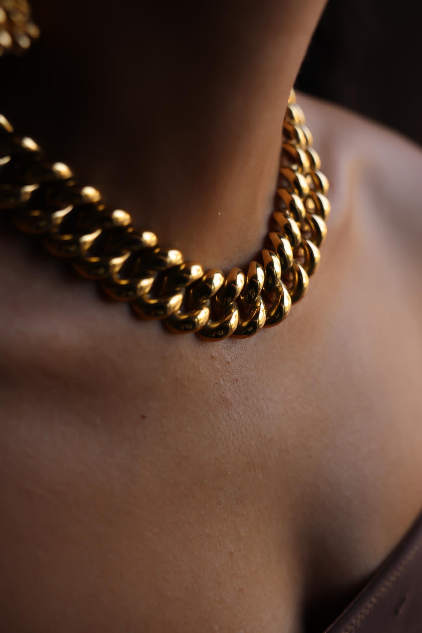 MONET Gold-Tone Chain Necklace|Vintage Baazaar 