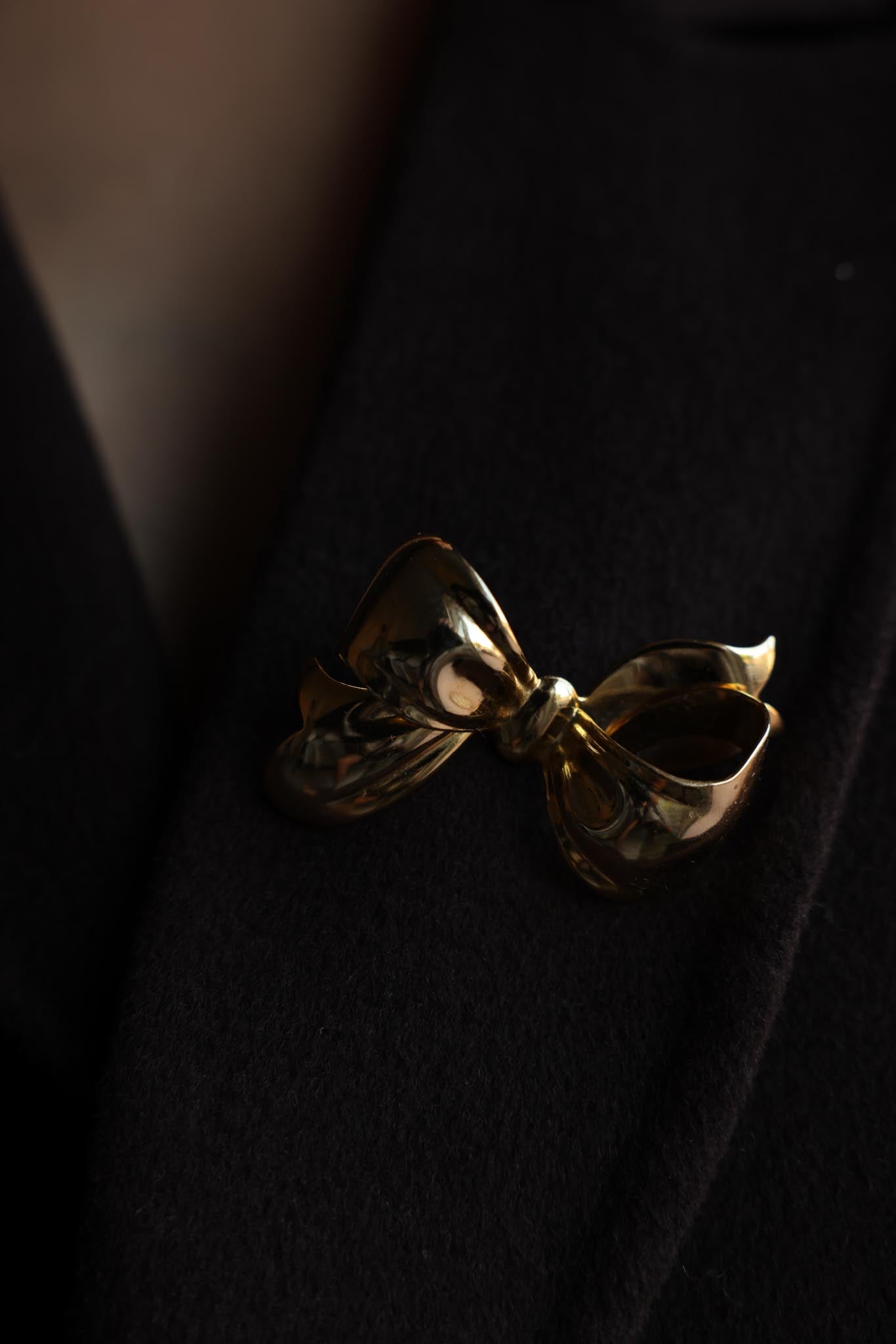 Gold-Tone Sculpted Bow Brooch