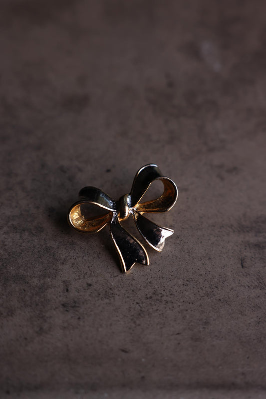 Two-Tone Ribbon Bow Brooch