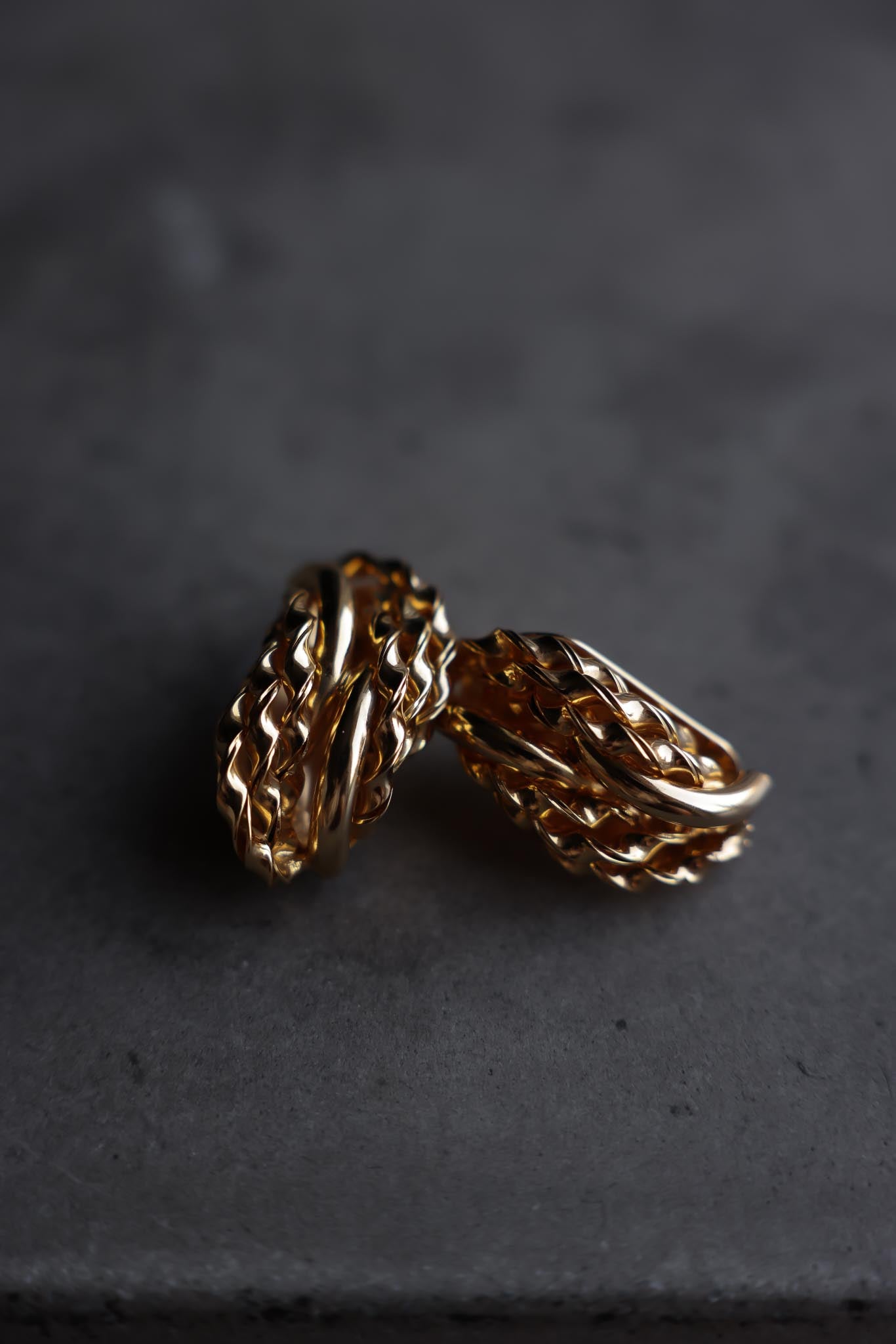 Gold-Tone Braided Clip-On Earrings