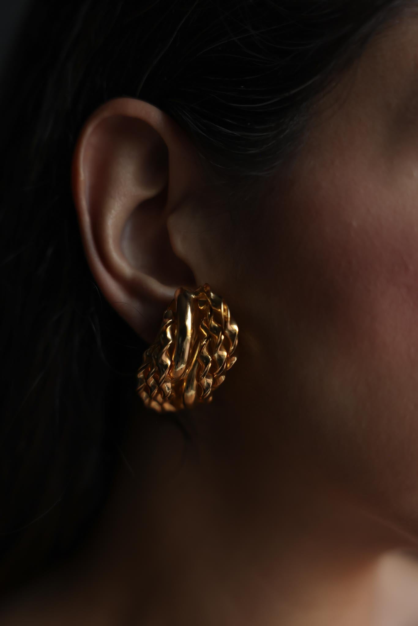 Gold-Tone Braided Clip-On Earrings