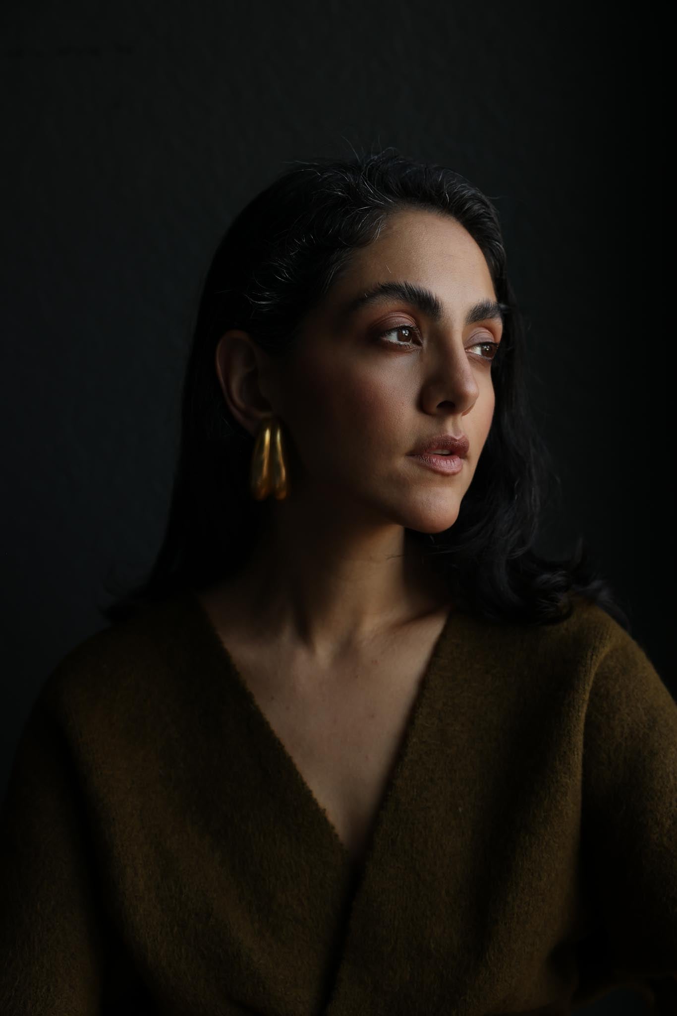 Vintage Matte Gold Elongated Clip-On Statement Earrings