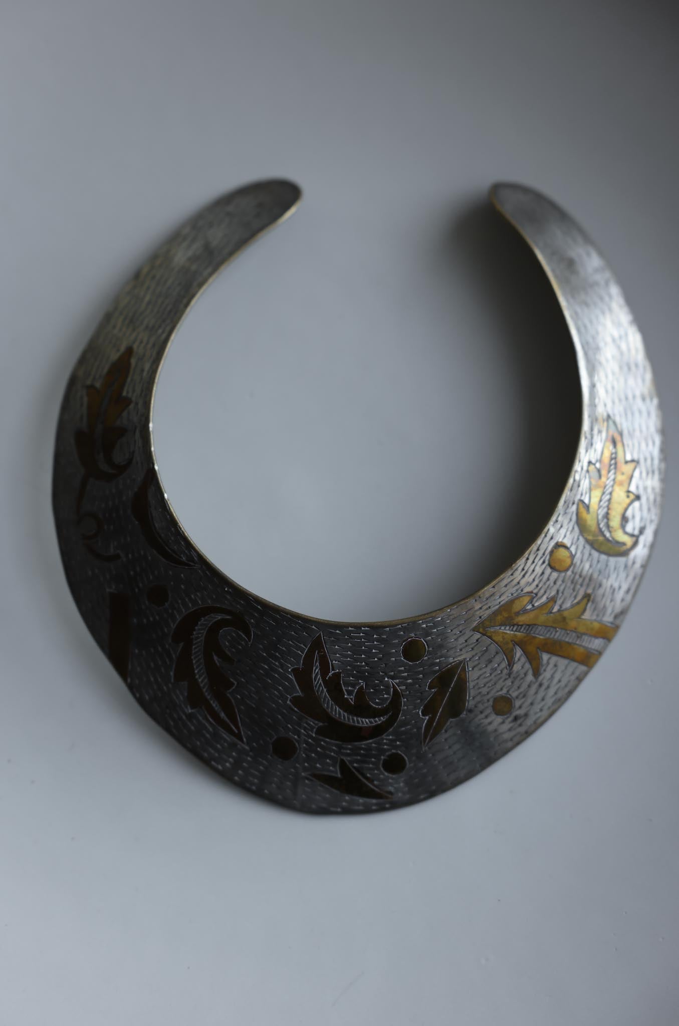 Vintage Silver & Brass Collar Necklace|Vintage Baazaar 