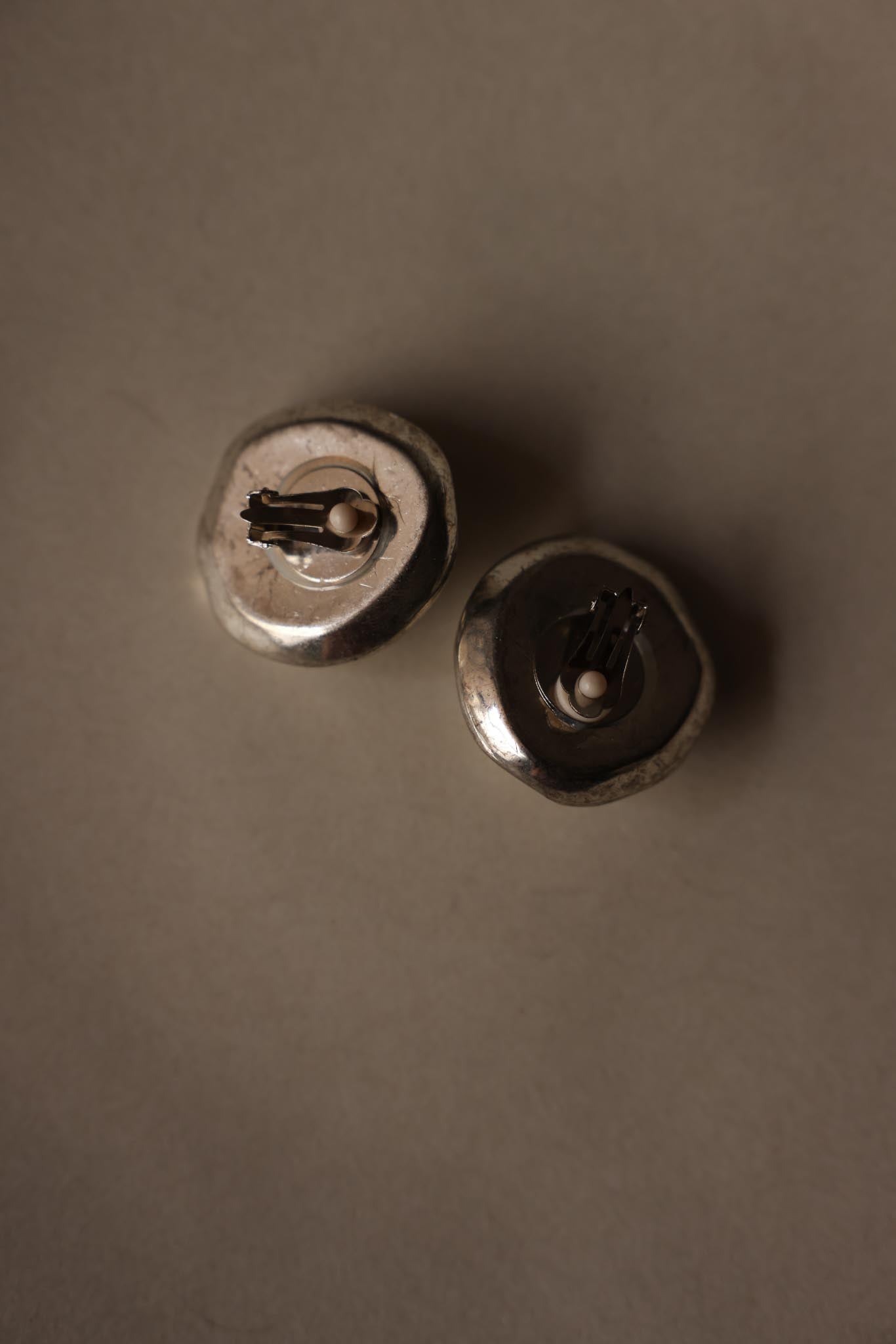 1980s French Silver-Tone Rose Clip-On Earrings