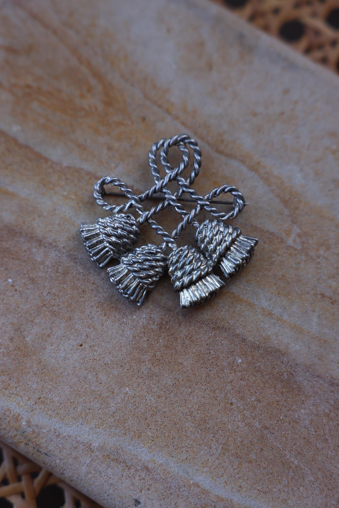 Silver Tone Bell Brooch|Vintage Baazaar 