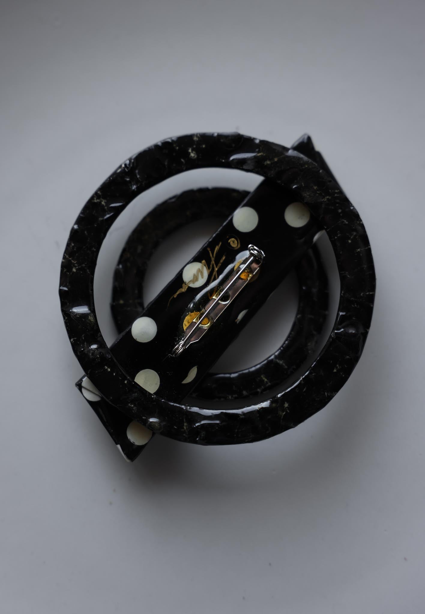 Vintage Black and White Geometric Brooch|Vintage Baazaar 
